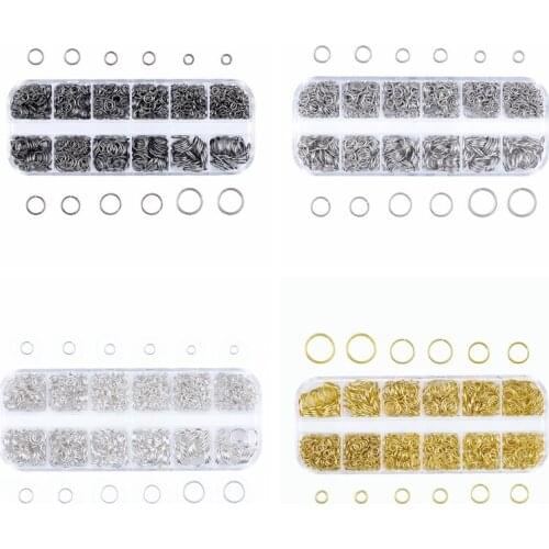 1 Box 4 5 6 7 8 10mm Iron Jump Rings Split Rings Connectors Close but Unsoldered for Jewelry Making DIY Bracelet Necklace
