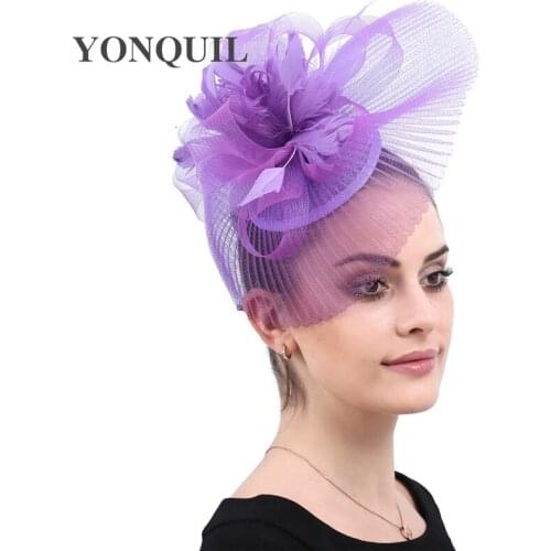 Women Elegant Female Bridal Mesh Fascinator Hair Clip Fashion Hair Accessories Wedding Cocktail Headwear Bridal Party Headpiece
