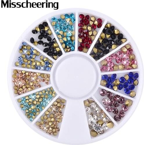 1 Pcs New Top Quality Mix Size 3D Shiny Crystal Sharp Jewelry Nail Art Rhinestone Decoration DIY Nail Accessories Wheel