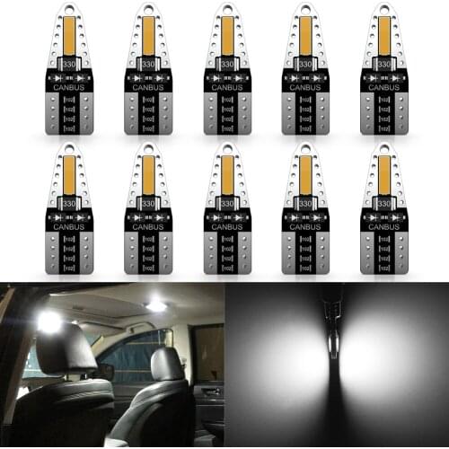 10Pcs LED W5W Canbus No Error 6000K Car Interior Light Parking Lamp Bulb For Renault Duster Megane 2 3 Logan Clio Fluence Captur