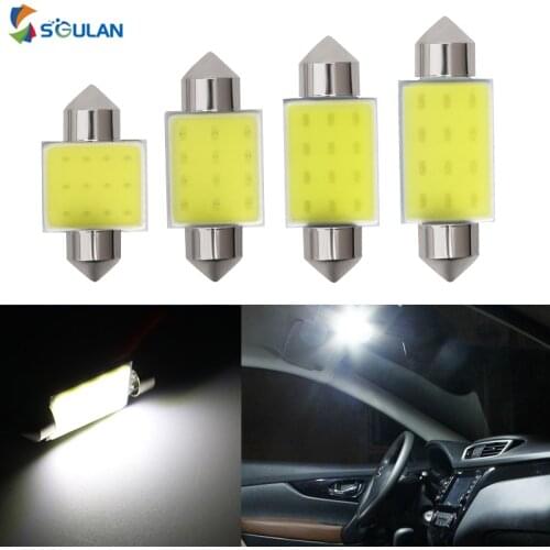 1X Festoon LED Car Light Bulb 31 36 39 41MM Interior Diode For Cars Door Dome Lights 6500K License plate lamp Auto White 12V