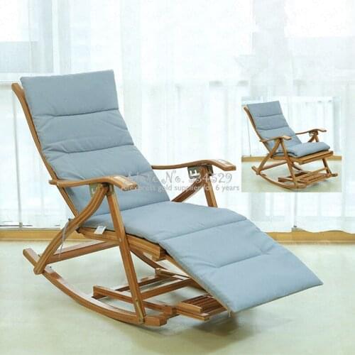 20%001B Bamboo recliner folding rocking chair balcony home leisure chair lazy sunbathing old man backrest leisurely chair