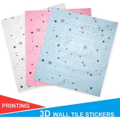 Hot Sale PE Foam 3D Wallpaper DIY Wall Stickers Wall Decor Embossed Brick Stone Wallpaper Room House 70X77 X 0.45cm Backdrop