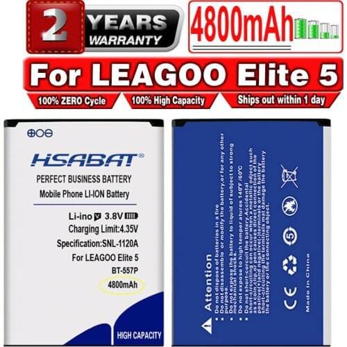 HSABAT 4800mAh BT-557P High Capacity Battery for LEAGOO Elite5 Elite 5 Smart Phone