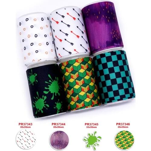Free shipping characters printed grosgrain ribbon 35839
