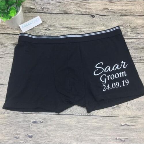 Custom any language groom Property Of Boxers - Husband Boyfriend Valentines day Gift Underwear - Anniversary Gift - Mens Boxers