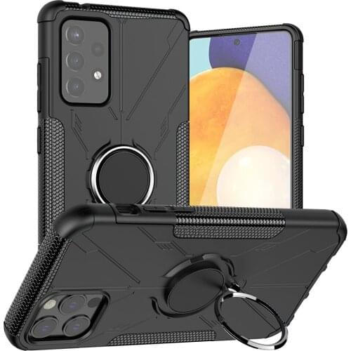 Case For Samsung Galaxy A72 Airbag Armor Anti-fall Full Cover Lens Protector Magnetic Phone Bracket Holder Case For Samsung A52