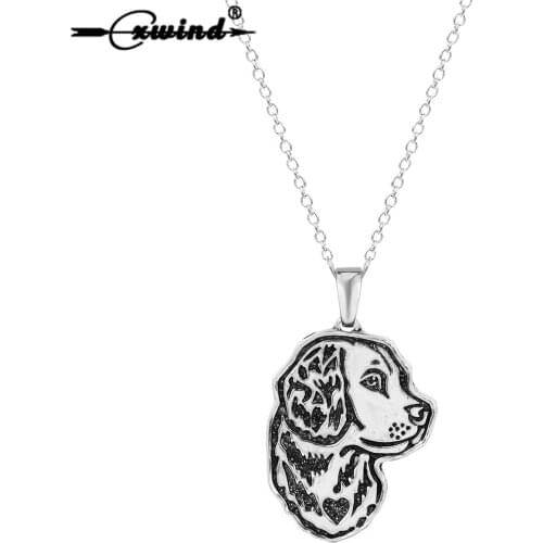Cxwind Animal Pendant Necklace Dog Puppy handmade Labrador Retriever Necklace Pendant Heart Jewelry For Girl Women Choker Collar