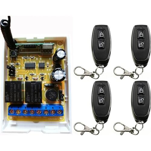 DC12V DC24V 2CH RF Wireless Remote Control Switch teleswitch With metal Transmitter light /lamp/ window/Garage Doors shutters