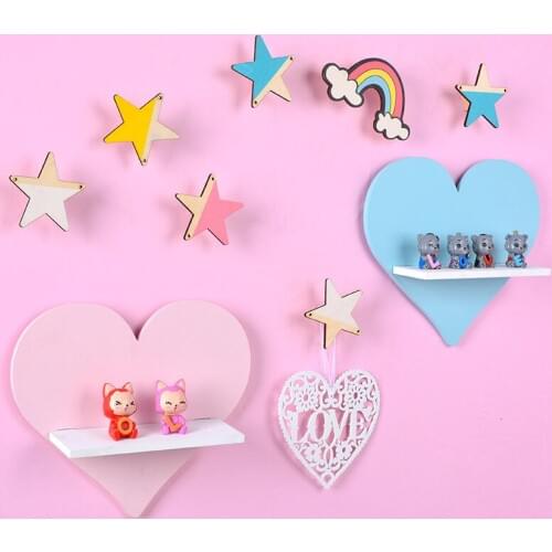 INS Wooden Wall Storage Racks Creative Nordic DIY Multi-function Lovely Flamingo Kids Room Hanging Wall Decoration Goods Shelf