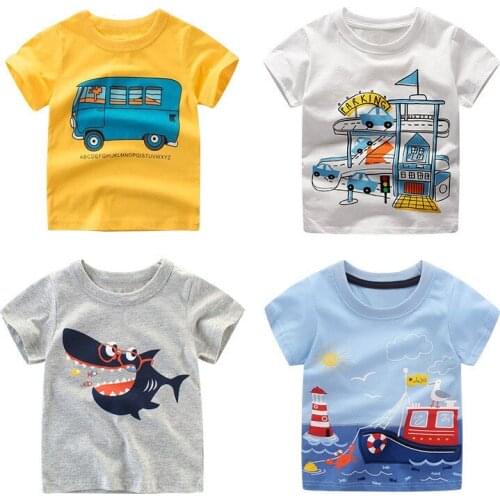 Children T shirts Boys Clothes Kids Tee Shirt Boys Tops Summer Brand Fille 100% Cotton Character Print Baby Boy Clothing