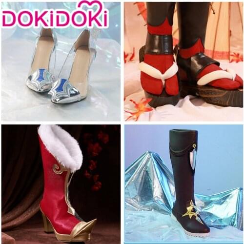 DokiDoki Game Genshin Impact Cosplay Halloween Kaeya Cosplay Kazuha Shoes Genshin Impact Yanfei Cosplay Eula Shoes