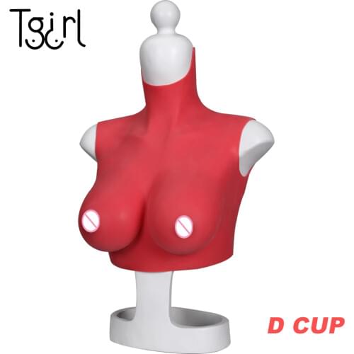 Crossdresser Silicone Breast Red Color With Elastic Cotton Suit for Dragqueen Transgender Cosplay