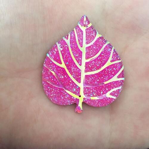 Hot 10pcs 34*40mm AB Resin Heart Shape Rhinestone Leaves Flatback 2 Hole Button Diy Craft K183*2