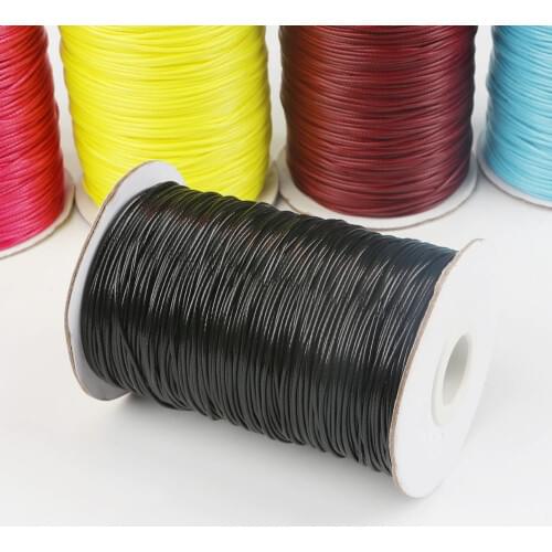 5-15meter 1mm 1.5mm 2mm Waxed Cotton Cord Waxed Thread Cord String Strap Necklace Rope For Jewelry Making DIY Beading Bracelet