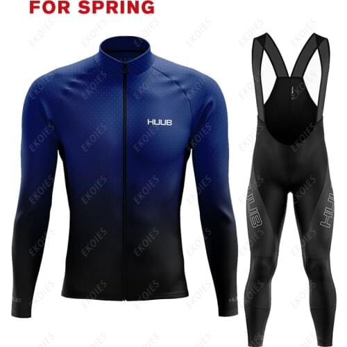 HUUB Team Cycling Jersey Set 2021 Man Summer MTB Race Cycling Clothing Long Sleeve Ropa Ciclismo Outdoor Riding Bike Uniform