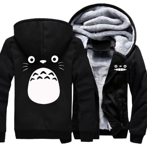 My Neighbor Totoro cosplay costume Mens Winter Thicken Warm Hoodie Jacket Coat Clothing Casual Cartoon Hoodies sweatshirt Top