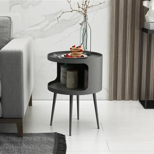 Round small storage table iron coffee table bedroom nightstand bed side table living room sofa table
