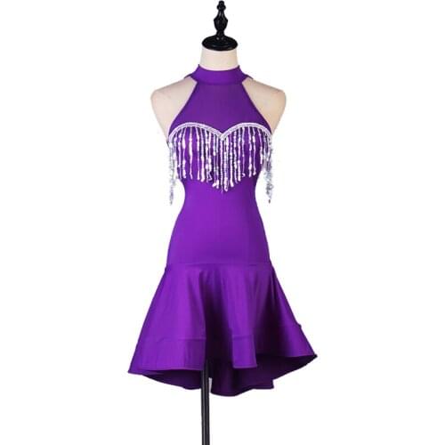 Latin dancing sleeveless dance dress women competition dress salsa tango samba tango rumba adult for ladies flamengo skirt