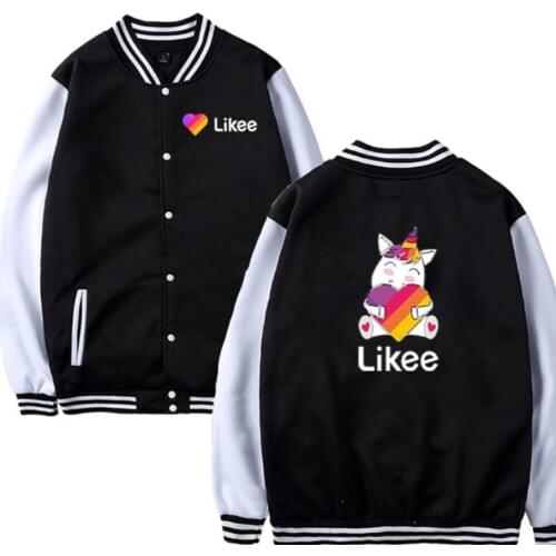 Fashion Likee Baseball Jacket boys Girls Round Collar Baseball Uniform Male Cartoon Jackets Female