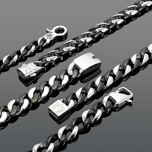 Fashion mens stainless steel jewelry, simple and creative personality, black titanium steel trendy mens bracelet