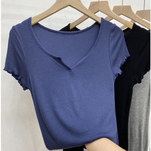 New Summer Top Sexy T Shirt Women Elasticity T-Shirt Summer Tee Woman Clothes Slim Tshirt Female Skinny Cotton Short Sleeve Tops