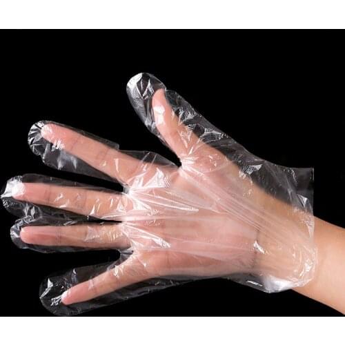 Disposable plastic gloves food transparent gloves 100 household gloves