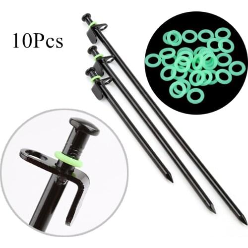 Outdoor Camping Silicone Luminous Tent Ground Nail Ring O-shaped Fishing Rod Ring Multi-functional Night Light Tents Accessory