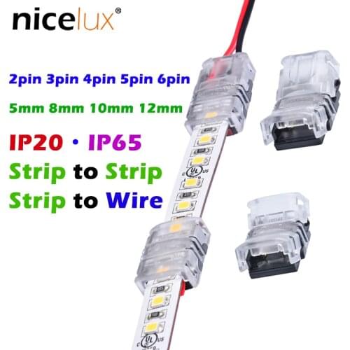5pcs LED Strip Connector 2,3,4,5,6 Pin 5,8,10,12mm for RGB, CCT,WS1812B, RGBW RGBWW Light Waterproof and Non Waterproof, CE RoHS