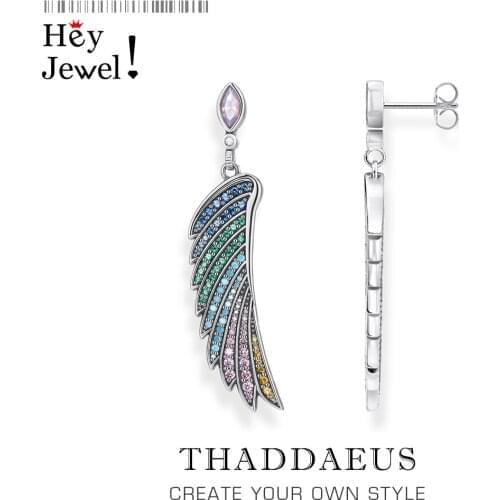 Earrings Bright Hummingbird Wing New Rainbow Bohemia Gift For Women High Quality 925 Sterling Silver Multi-coloured Fine Jewelry