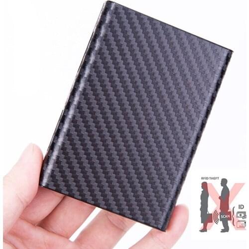 Super Light RFID Anti-Scan Card Box Case Aluminum Carbon Fiber Men Housekeeper Card Holder Purse Women Fashion Card Cover Bag