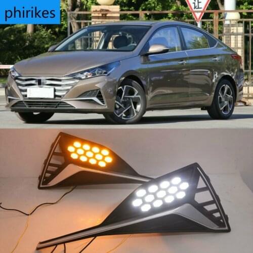 LED DRL Daytime Running Light Fog Lamp 12V Car Running Lights for Hyundai Accent Solaris Verna 2020