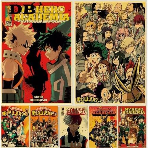 Japanese Classic Retro Anime My Hero Academia HD Print Canvas Painting Poster Home Decoration For Kids Bedroom Wall Decoration F