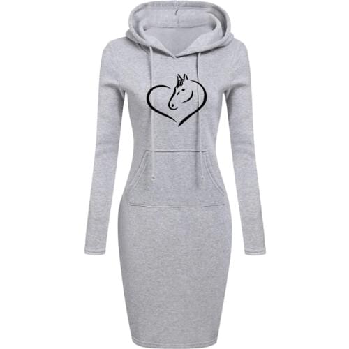 Women Long Hoodie Casual Solid Color Hooded Sweatshirts Students Autumn Winter Pullover Oversized Sweatshirt Dress