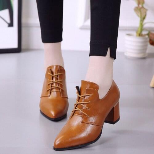 2020 Spring/autumn Female Single Shoe Shoes Woman Heel Thin Heels Waterproof Fashion Pumps High Heels Pointed Toe Pumps U14-80