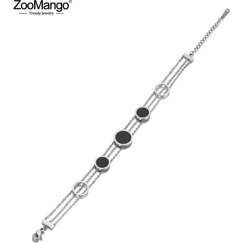 ZooMango 316L Stainless Steel Bohemia Beach Chain & Link Bracelets For Women Trendy Shell Circle Charm Bracelet браслет ZB20139