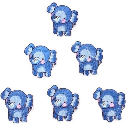 10pcs Iron On Cartoon Animal Patches Embroidery Elephant Stickers For Kids Clothes Pants Repair Decoration DIY Badge Appliques