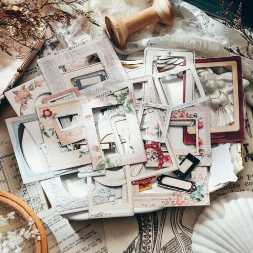 32PCS Vintage Photo Frame Decoration card DIY scrapbooking junk journal base collage photo album decoration card