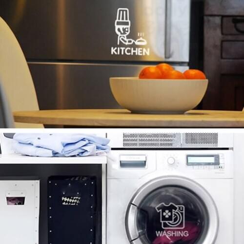 DIY Breakfast waterproof washing machine kitchen bathroom furniture glass stickers 3d wall sticker fashion home deocr 4007