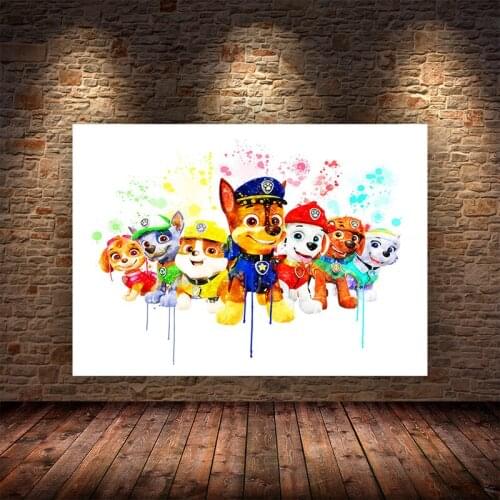 Watercolor Pet Dogs Posters and Prints Wall Art Nordic Abstract Cartoon Animals Canvas Painting Pictures for Kids Room Decor