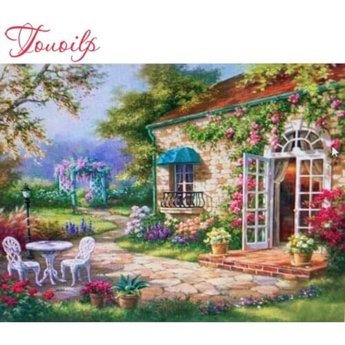 TOUOILP 5D DIY diamond embroidery Garden view diamond painting Cross Stitch full square&round drill Rhinestone mosaic decoration