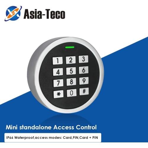 Standalone mini access control integrated machine IP66 waterproof metal access control circular password card