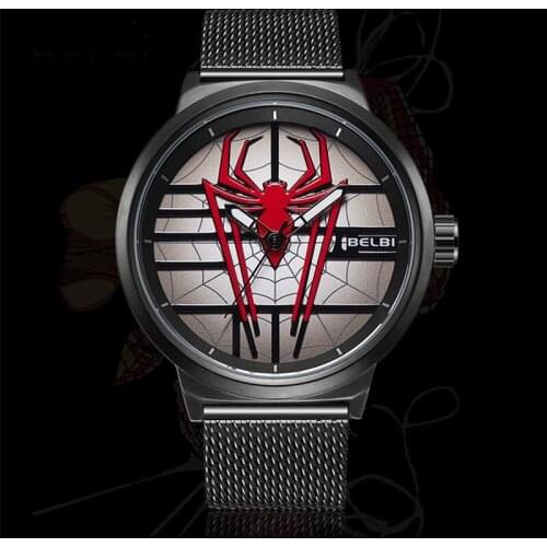 The Avengers Spiderman Watches Marvel Cartoon Steel band watch Men student fashion Anime Childrens Boys Quartz Watch Toys Gifts