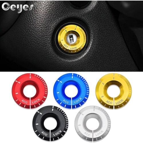 Ceyes Car Engine Start Ignition Cover Styling Ringhole Sticker Accessories Case For Volkswagen Golf VW Polo Passat For Seat Audi