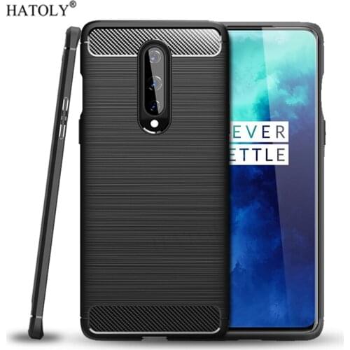 For Oneplus 8 Case Cover One plus 8 Shockproof Bumper Soft Silicone Back Cover Carbon Fiber TPU Texture Phone Case For Oneplus 8