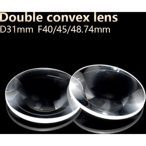 Double convex lenses magnifier Physical optics lens eyepiece telescope DIY projector Optical experiment D31mm F40mm