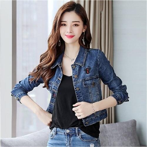 Jeans Jacket Women Streetwear Vintage Clothes Blue Denim Jackets Casual Korean Short Coats