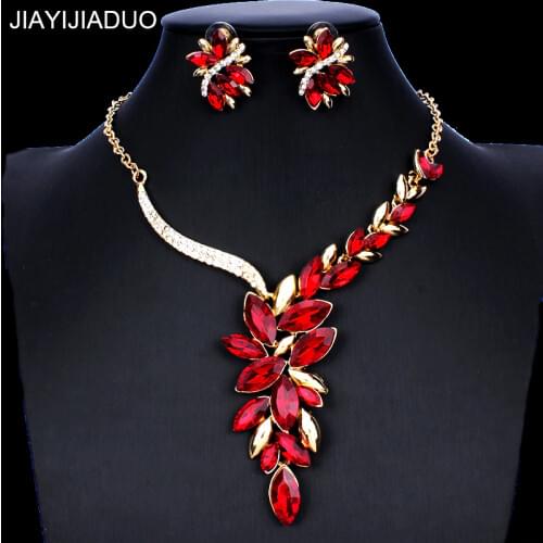 Jiayijiaduo Turkish Bridal Jewellery Sets Women Jewelry Sets Crystal Necklaces Earrings Sets Dresses Accessories Gifts new