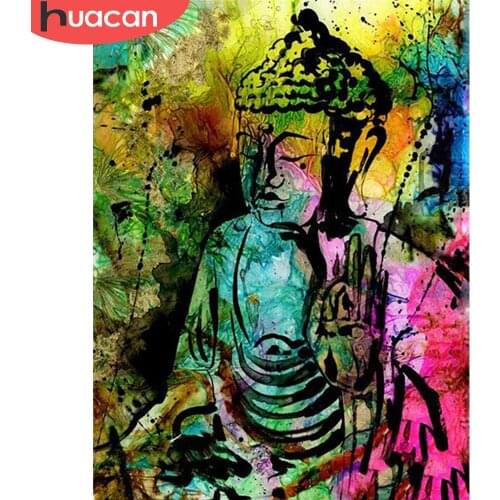 HUACAN 5d Diamond Painting Buddha Full Square/Round Diamond Embroidery Religious DIY Mosaic Picture Home Decor