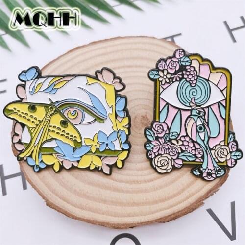 Creative Individuality Gorgeous Colorful Plants Flowers Enamel Pins Animals Birds Butterflies Brooch Alloy Badges Women Jewelry